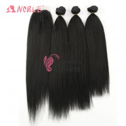 Extensii de par Afro Kinky Hair Bundles Straight cu Closure de 55 cm Brunet Cod 50096208